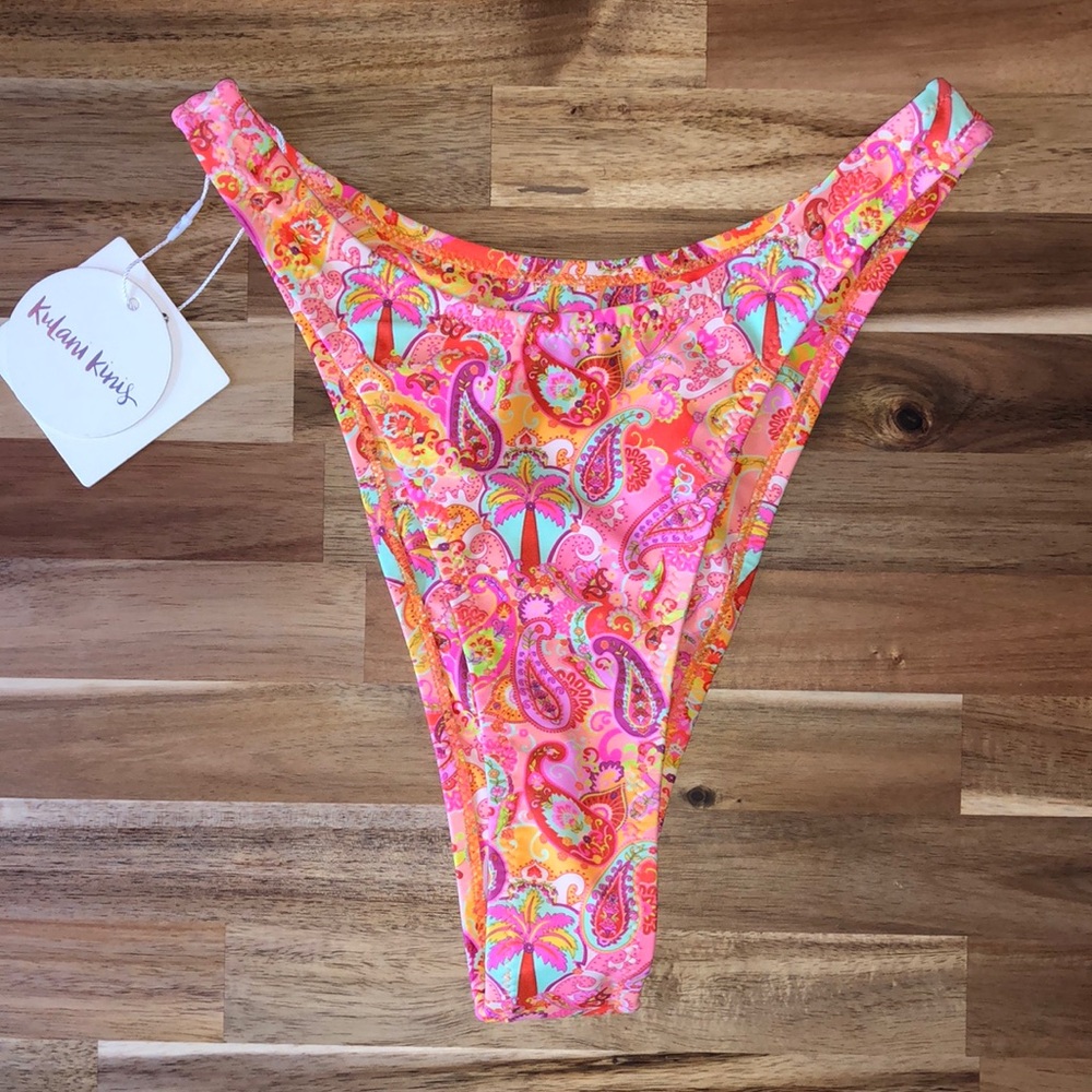 NWT KULANI KINIS - HIGH LEG VINTAGE BIKINI BOTTOM - BAHAMA RAMA
